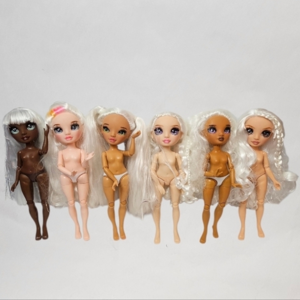 Diverse Fashion Dolls Set with White Hair